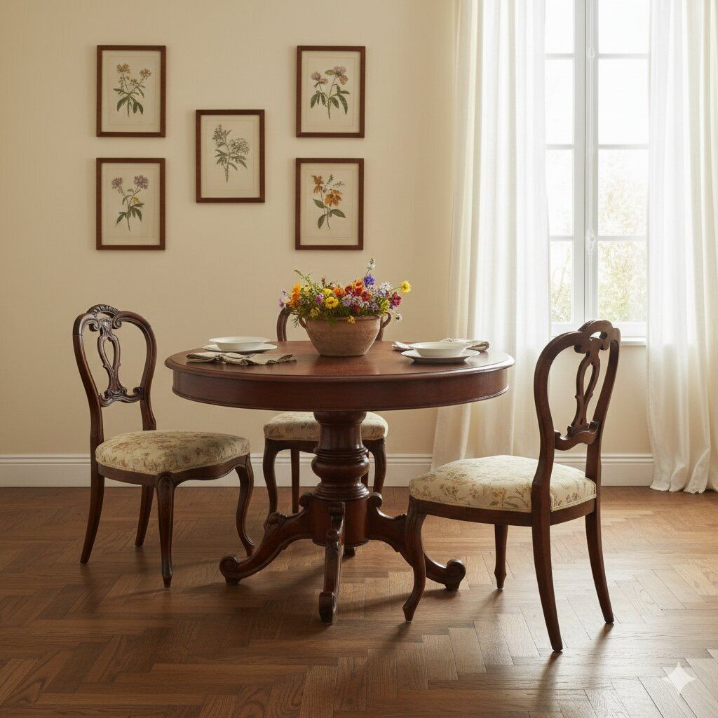 Tavolo Allungabile In Rovere E Pioppo Tinto Noce photo furniture