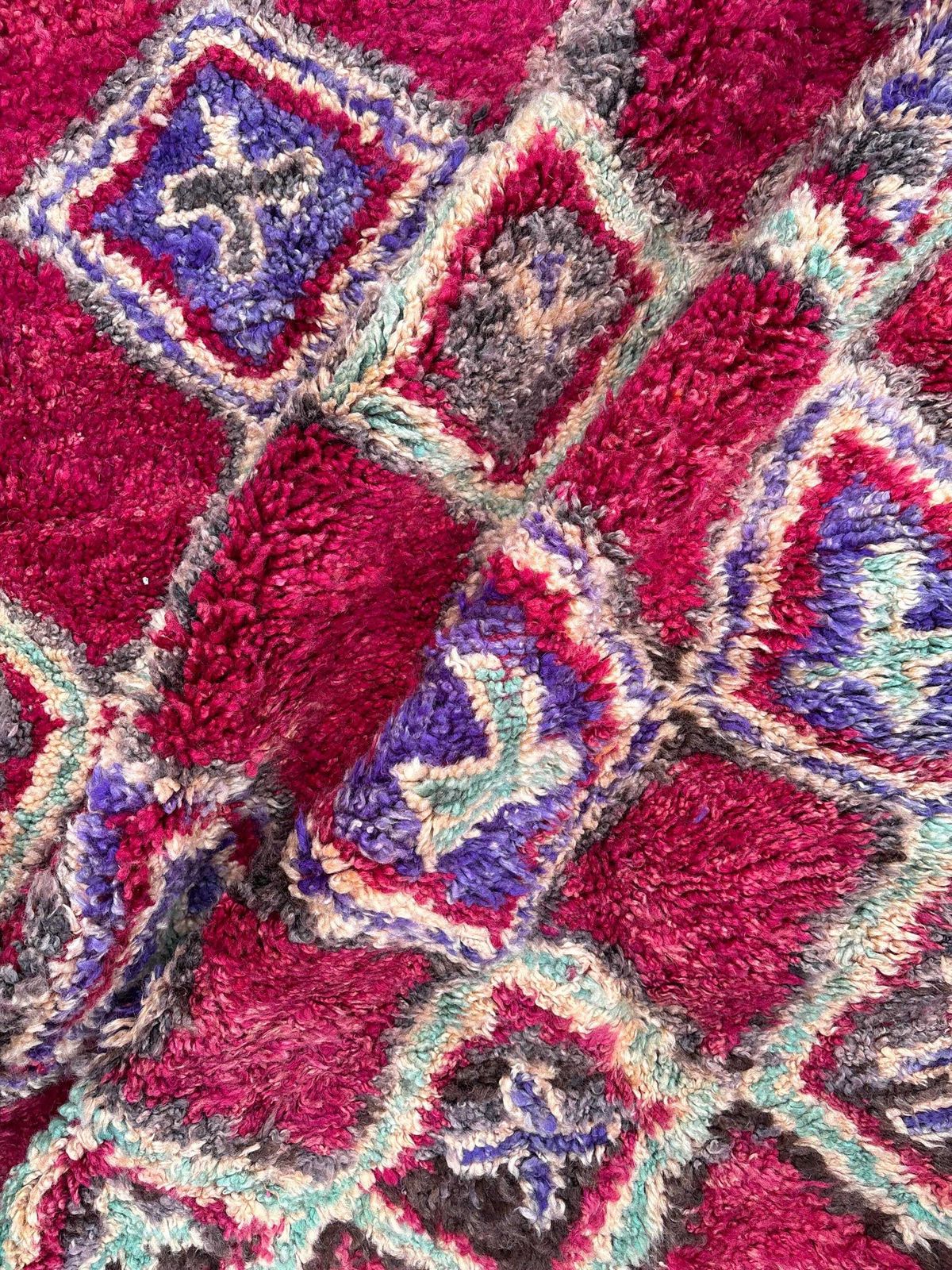 Large Vintage Moroccan Talsint Rug 200x370 Cm – Handmade Berber Wool Rug – Rare Tribal Area Rug – Authentic Moroccan Carpet photo 1733.0