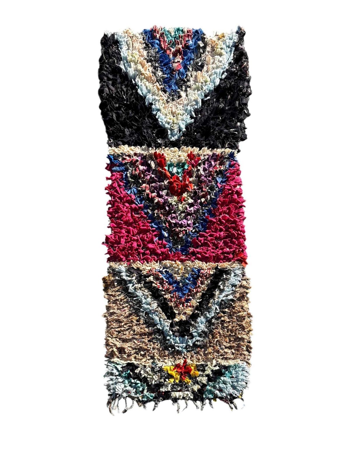 Berber Moroccan Boucherouire Rug 80x200 Cm – Handmade Moroccan Carpet – Vintage Tribal Hallway Rug – One Of A Kind photo furniture