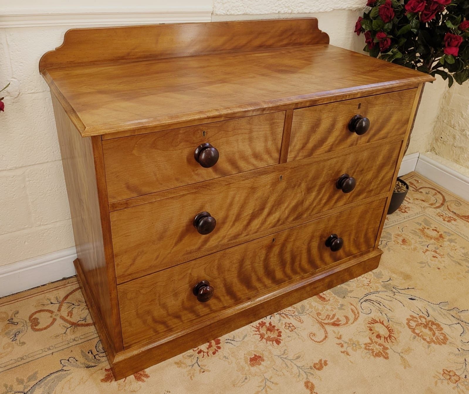 Rare Early Victorian Satinwood Chest Of 2 Over 2 Drawers photo furniture