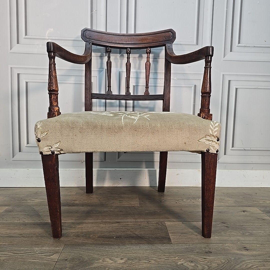 Antique Mahogany Armchair Georgian Revival Desk Chair Carver Elbow Seat photo buy