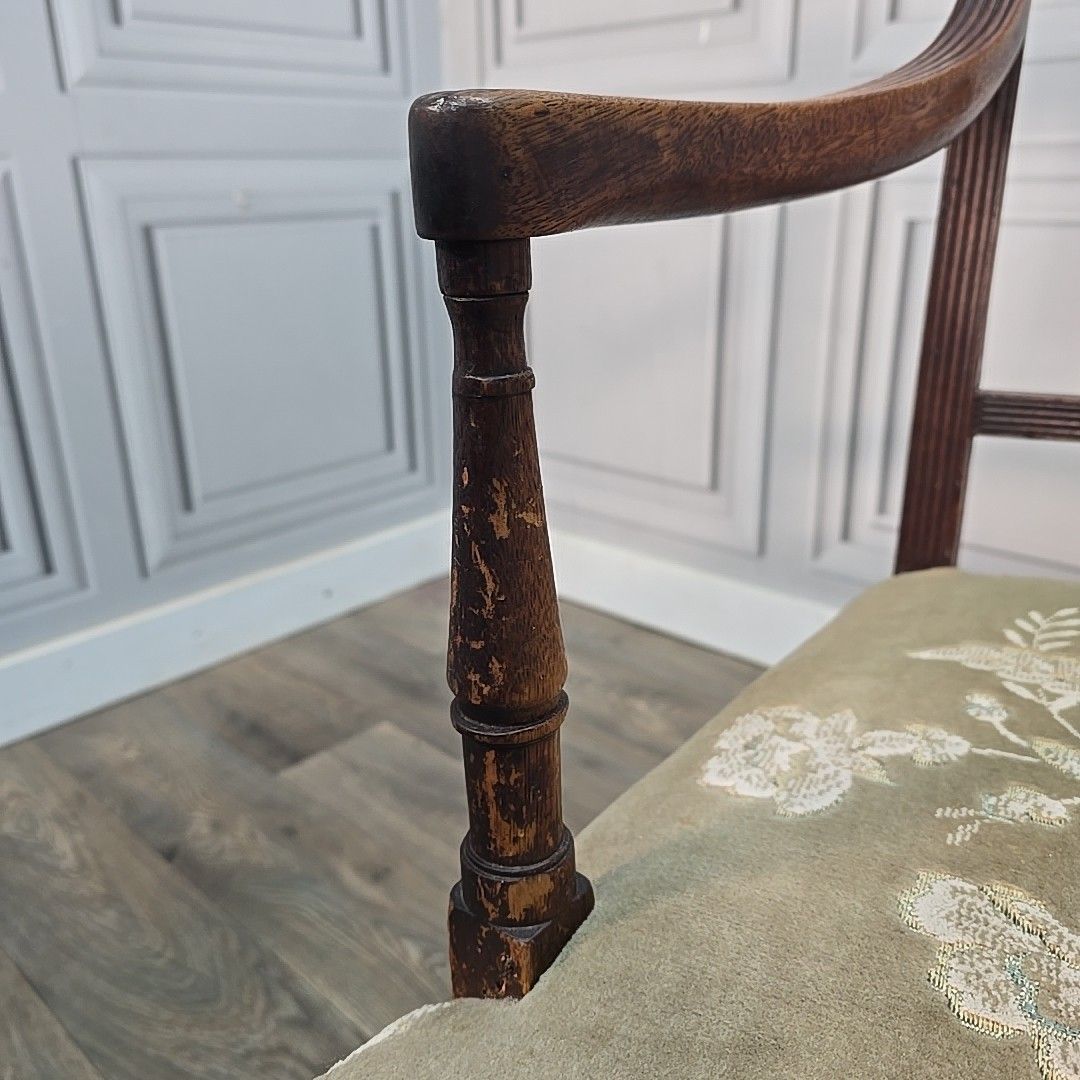 photo for sale Antique Mahogany Armchair Georgian Revival Desk Chair Carver Elbow Seat