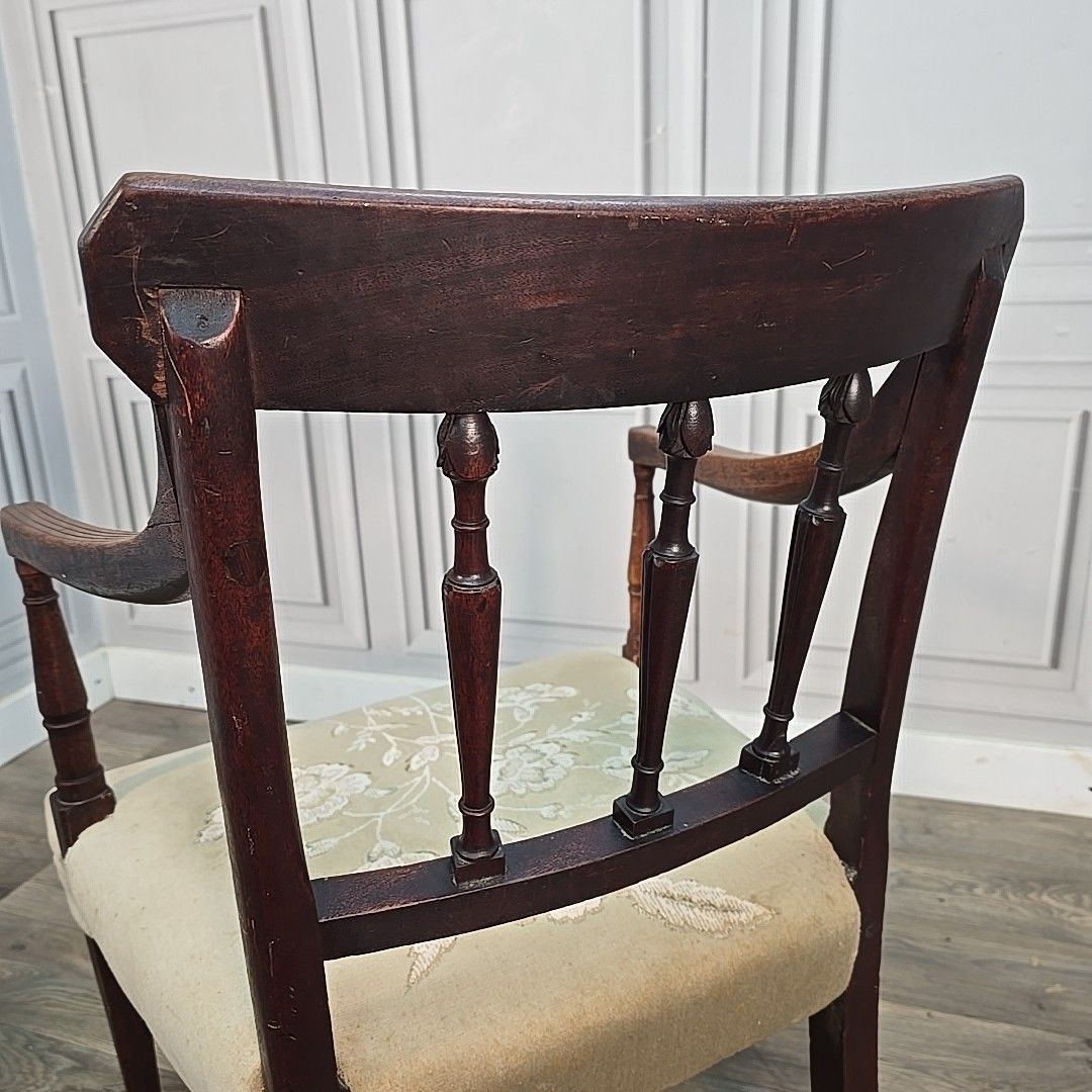 photo buy Antique Mahogany Armchair Georgian Revival Desk Chair Carver Elbow Seat