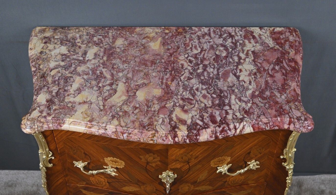 Small Marquetry Commode, Louis XV Style – Early 20th Century photo 2120.0