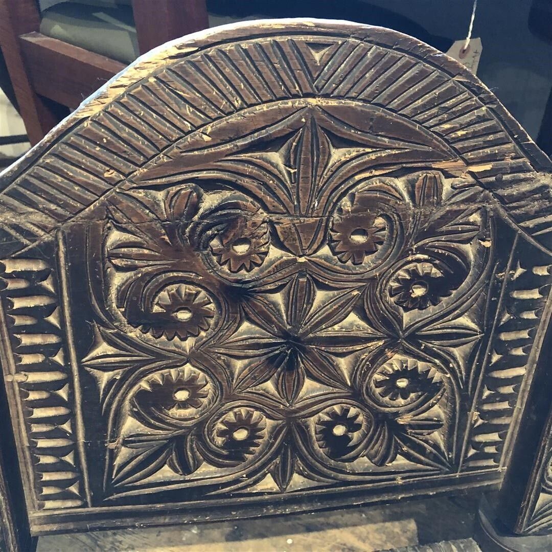Antique Low Pidha Chair Handmade In Pakistan Swat Valley photo vintage