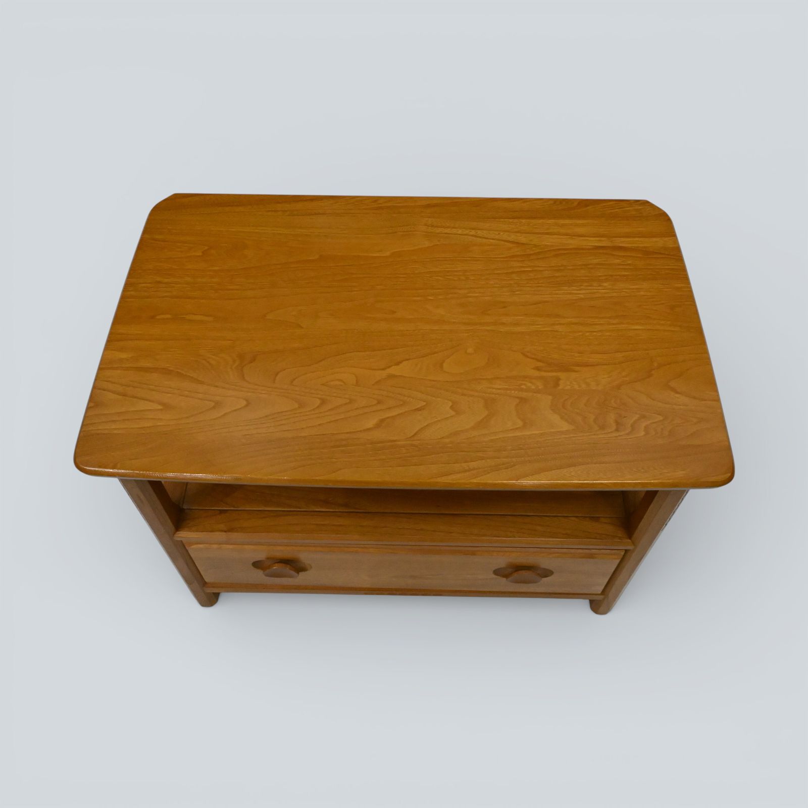 photo furniture Ercol Corner Tv Stand Video Cabinet Corner Flap Light Finish Free Uk Delivery*
