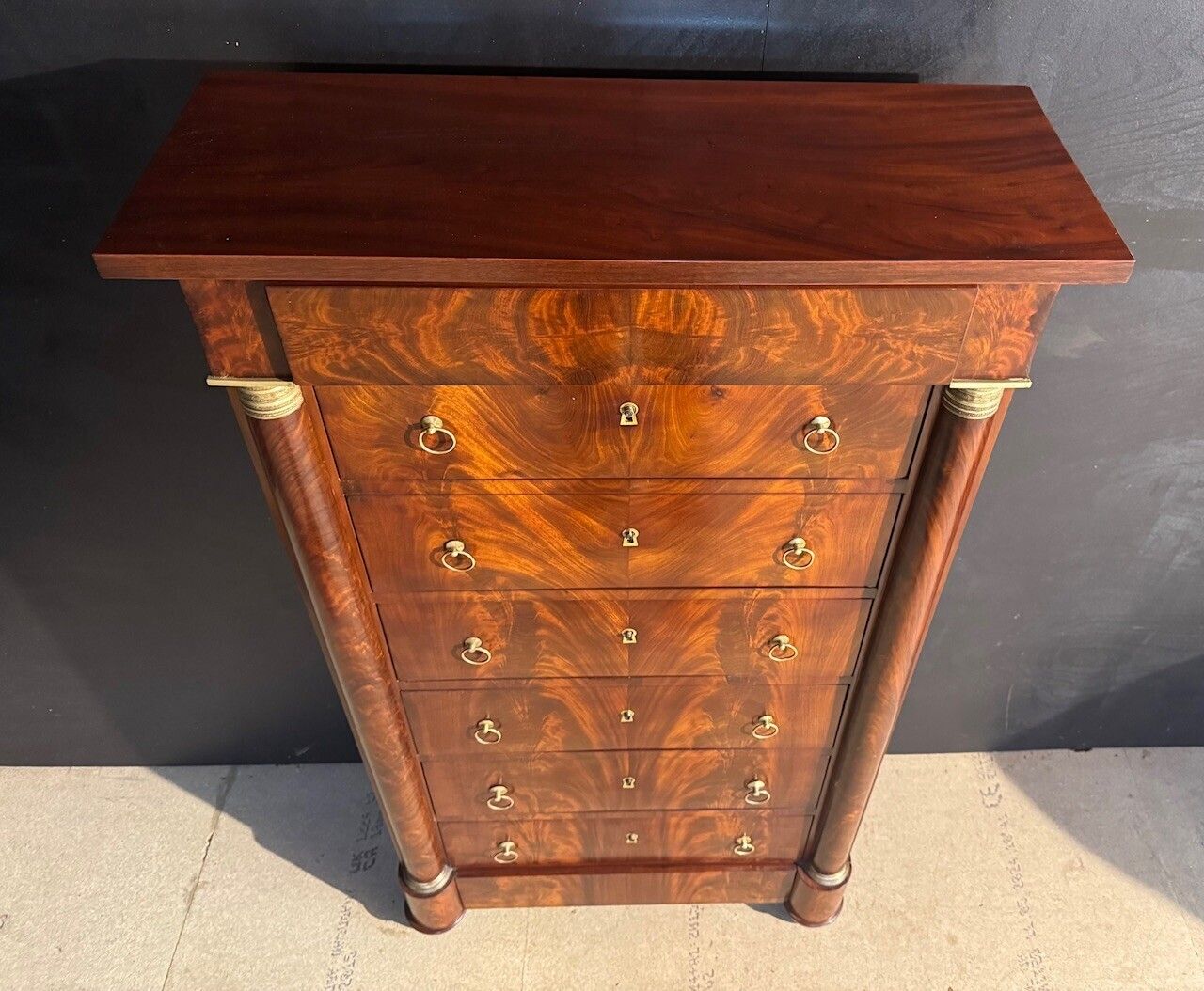 photo vintage French Empire Chest Of Drawers
