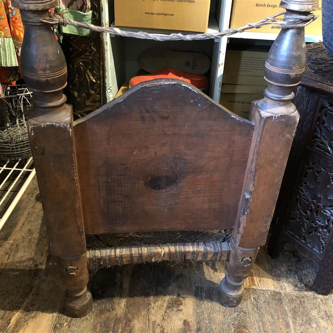 Antique Low Pidha Chair Handmade In Central Asia 1900s photo 195.0