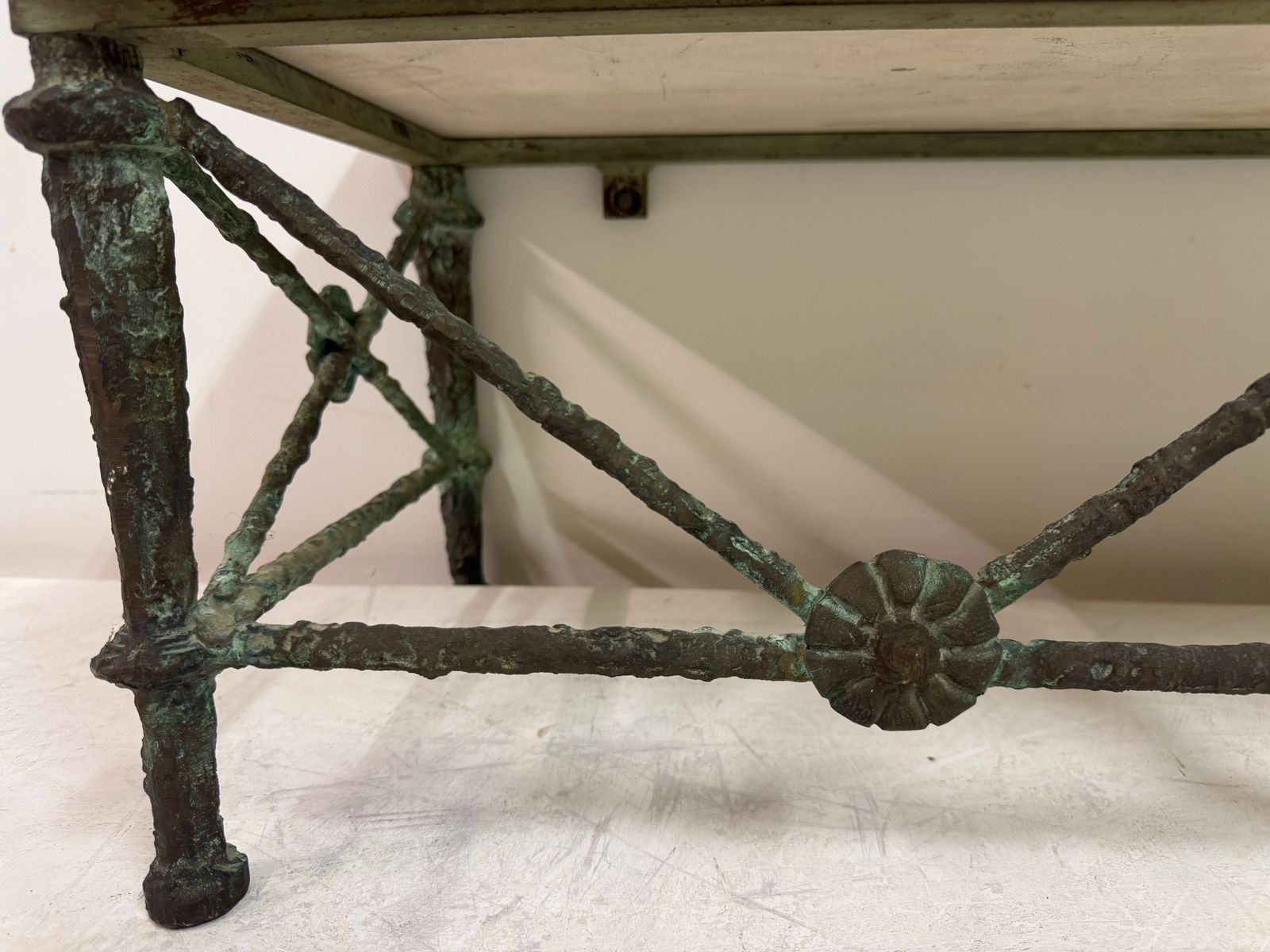 Bronze And Marble Wall Hung Console In The Style Of Giacometti photo Furniture