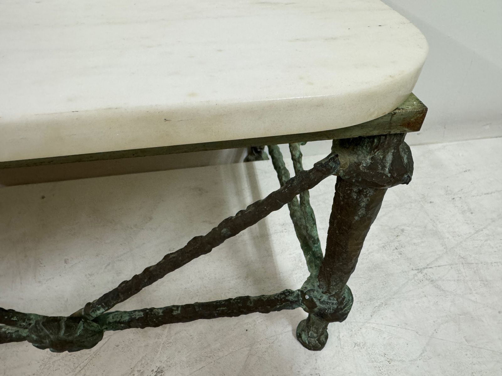 Bronze And Marble Wall Hung Console In The Style Of Giacometti photo buy