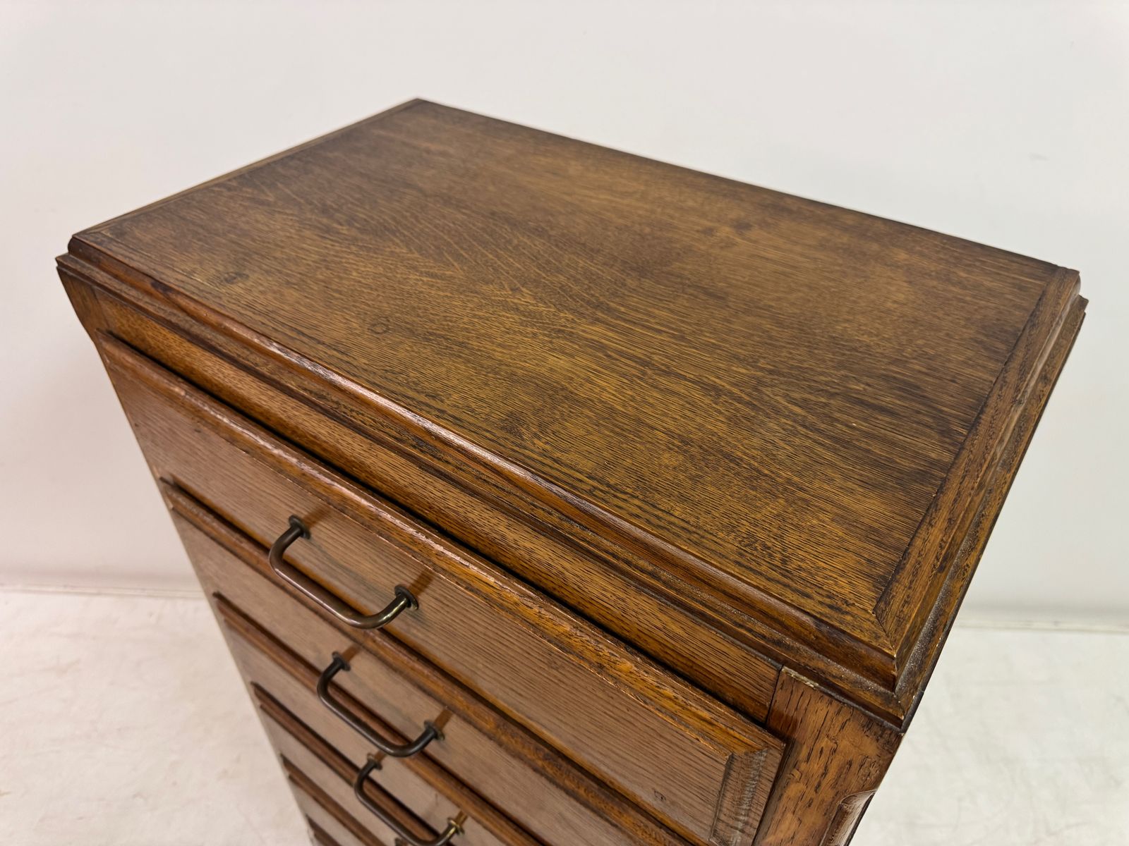 photo for sale 1950s French Tall Oak Chest Of Drawers
