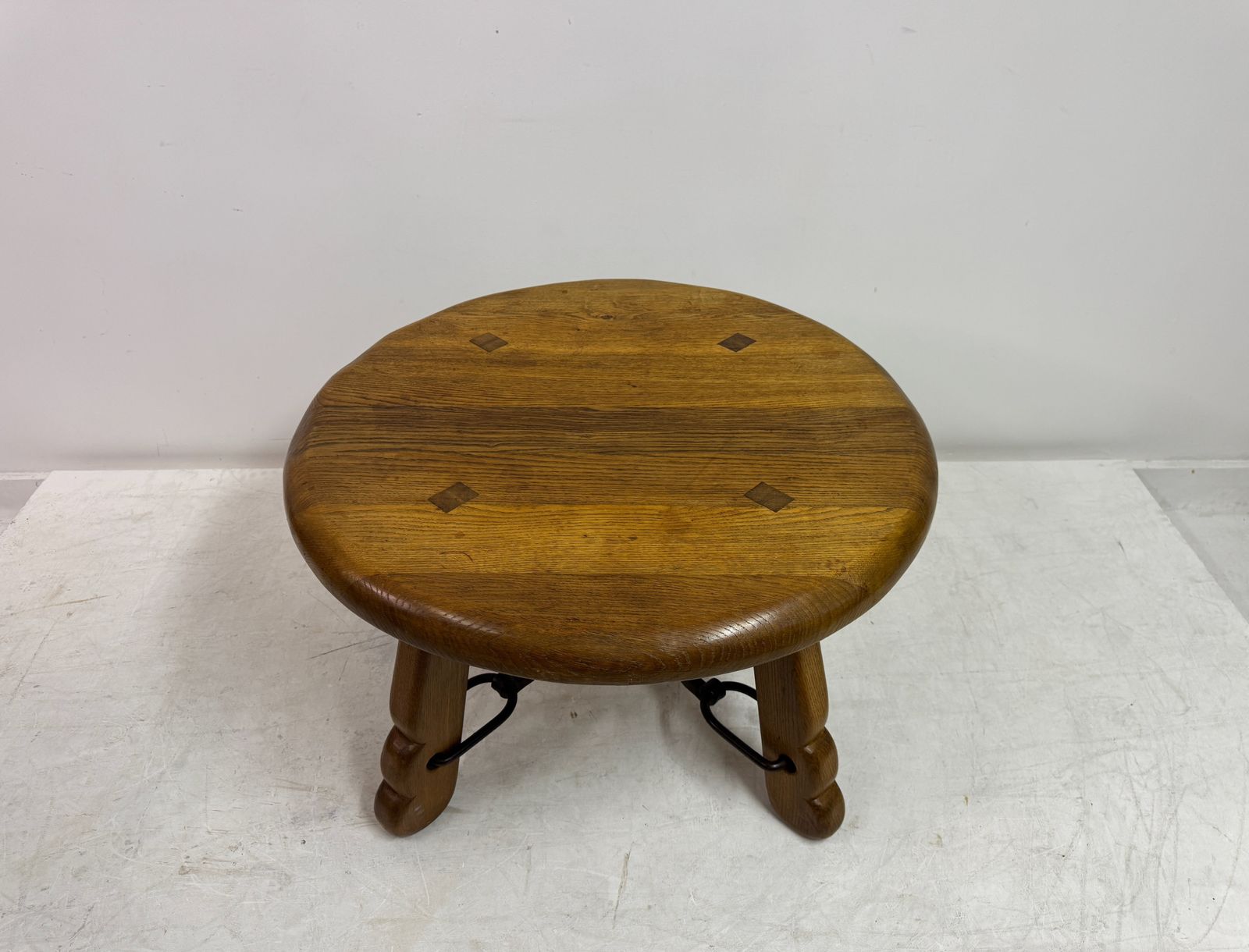 1960s French Oak And Wrought Iron Coffee Table photo for sale