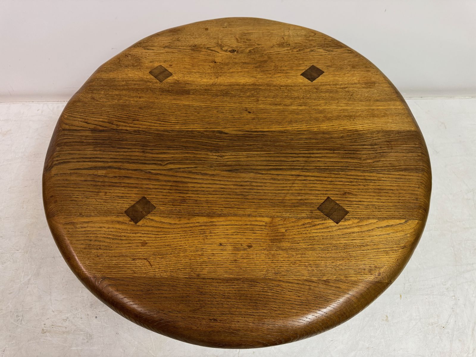 photo for sale 1960s French Oak And Wrought Iron Coffee Table