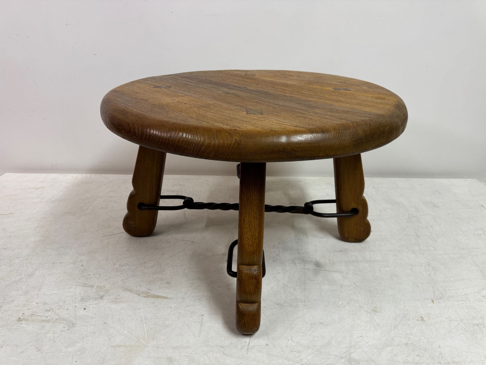 Furniture 1960s French Oak And Wrought Iron Coffee Table photo