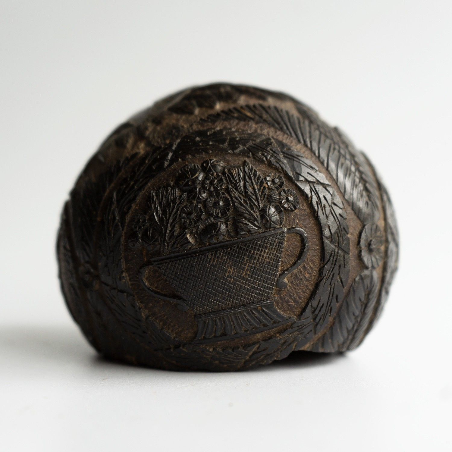 Home Decor Antique Sailors Bugbear, Naive Folk Art Carved Coconut, Late 18th/Early 19th C. photo