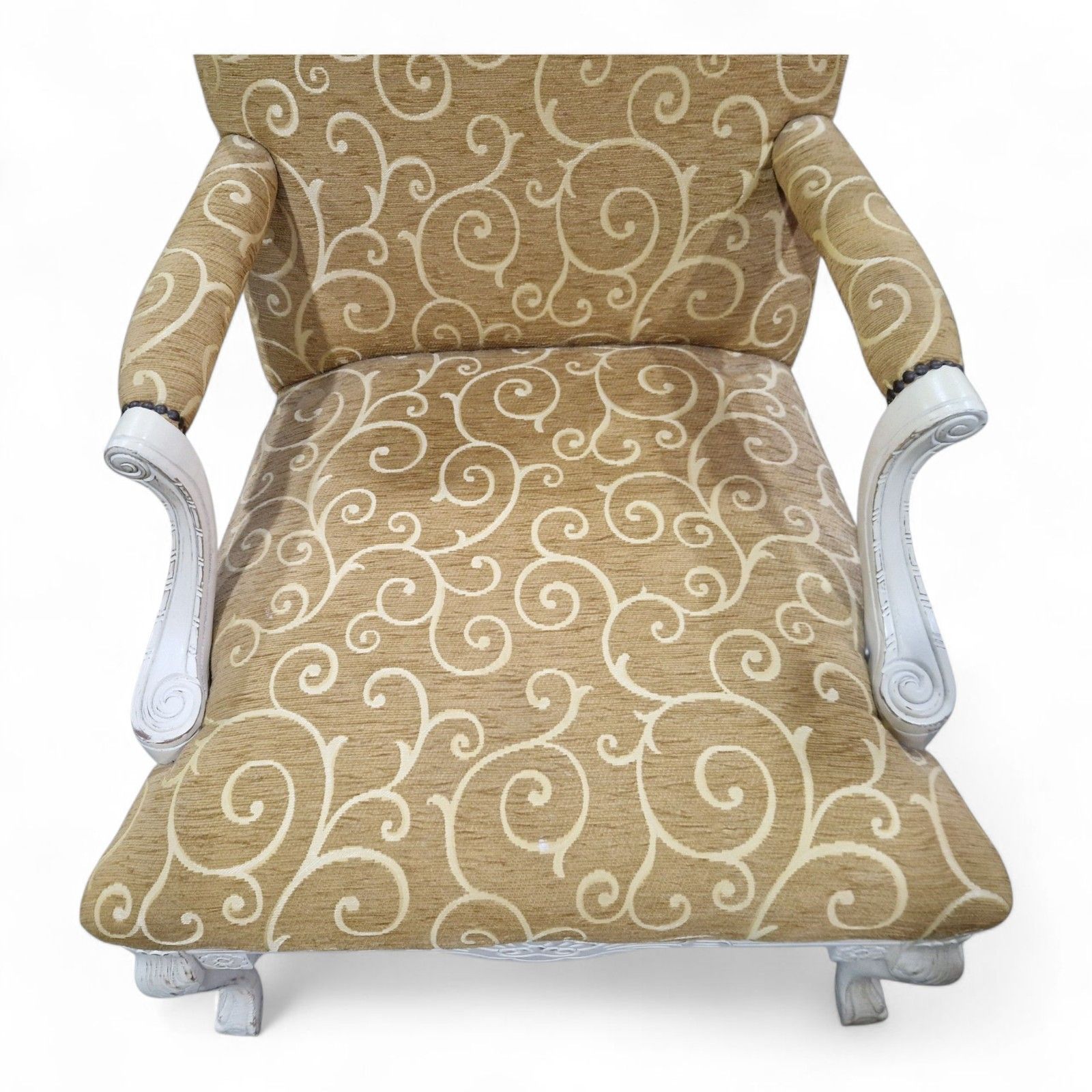 Antique Style Carved Armchair Library Reading Chair Claw And Ball Feet photo buy