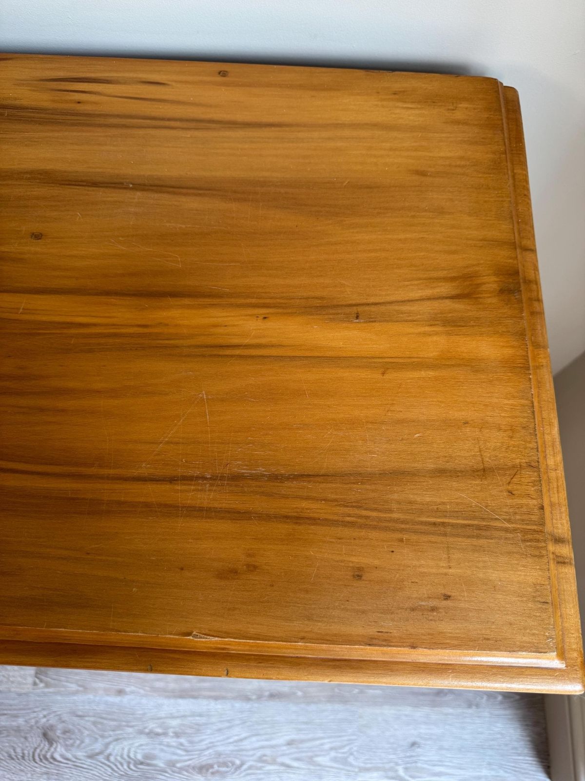 Solid Wood Vintage Chest Of Drawers With Original Metal Handles Three Dovetail Drawers photo vintage