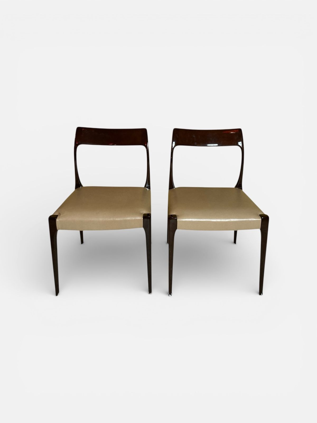295.0 Set Of Two Mid Century Style Laskasa Karen Laquered Dining Chairs photo