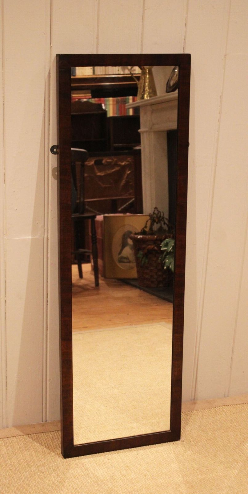 Mahogany Framed Full Length Wall Mirror photo vintage