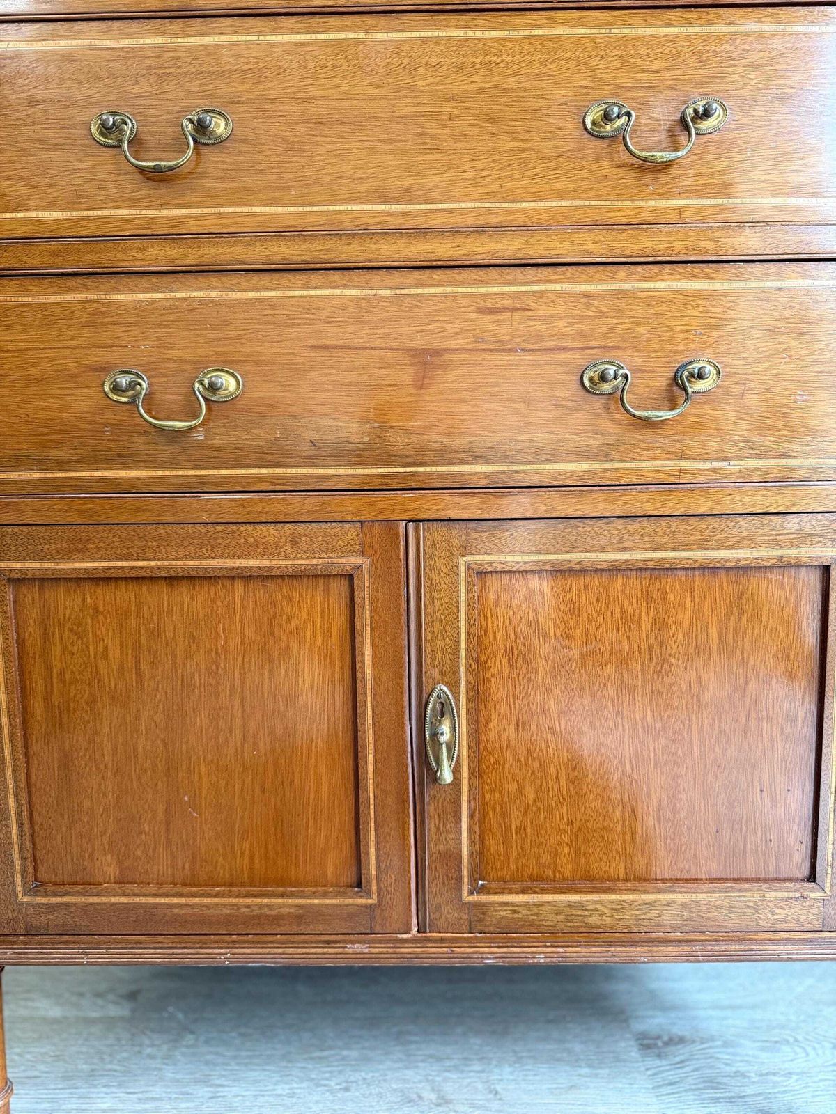 photo furniture Vintage 1920s Linen Chest Of Drawers: Mid Century Bedroom Storage Cabinet