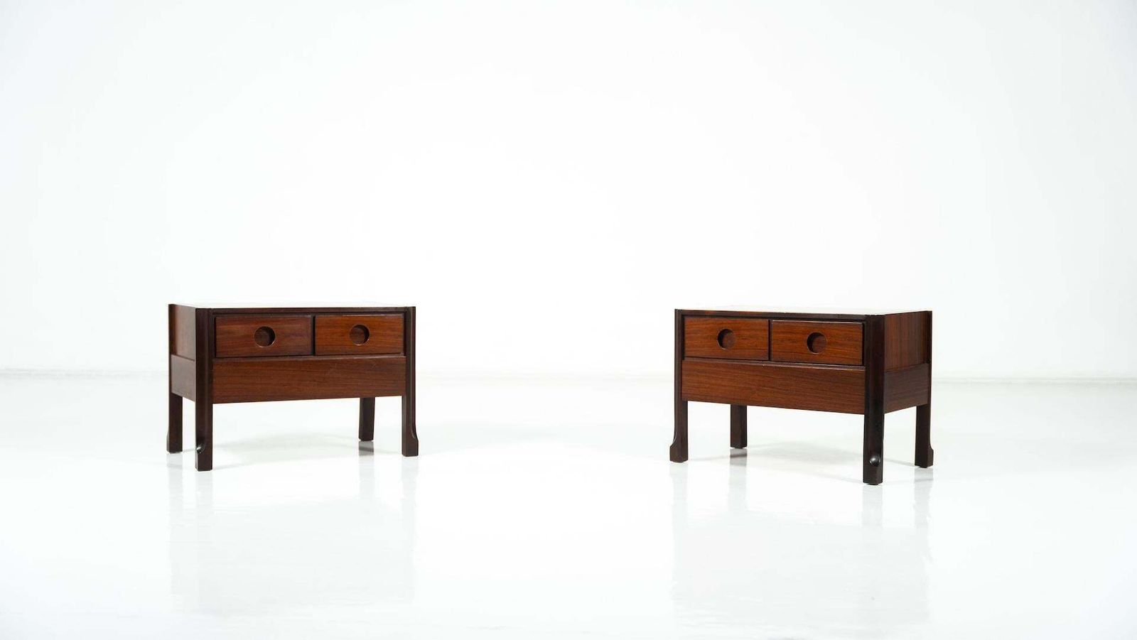 Pair Of Wooden Nightstands Italy 1960s photo furniture