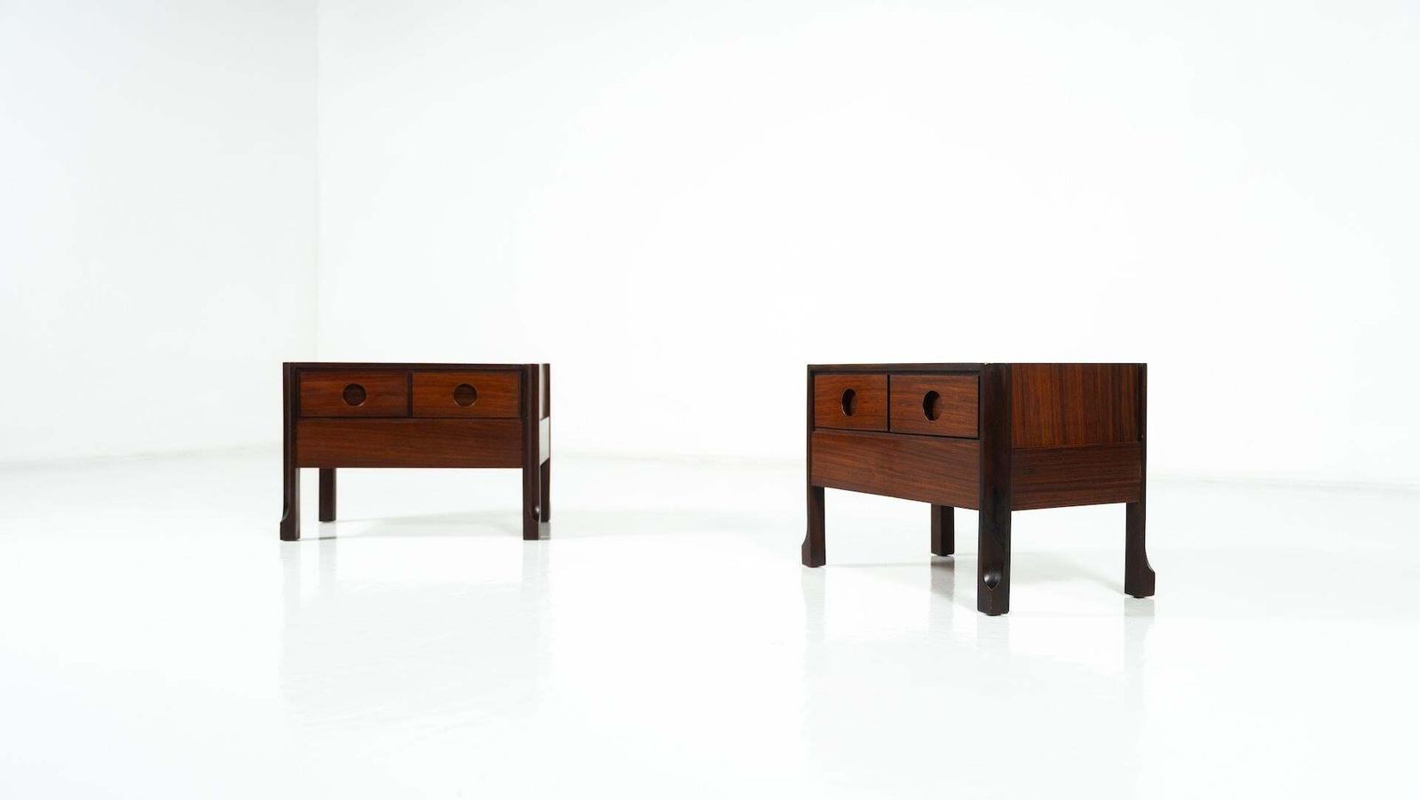 Pair Of Wooden Nightstands Italy 1960s photo for sale