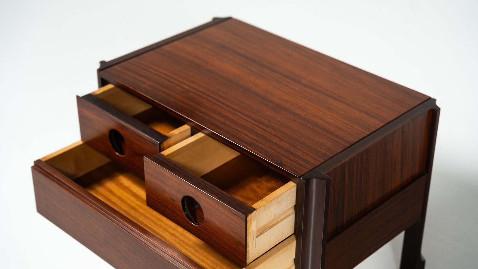photo for sale Pair Of Wooden Nightstands Italy 1960s