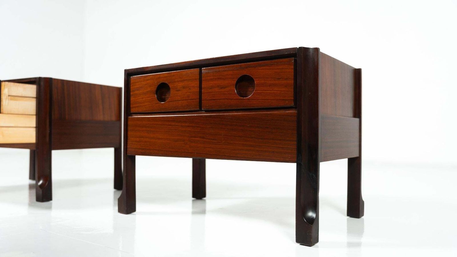 2003.0 Pair Of Wooden Nightstands Italy 1960s photo