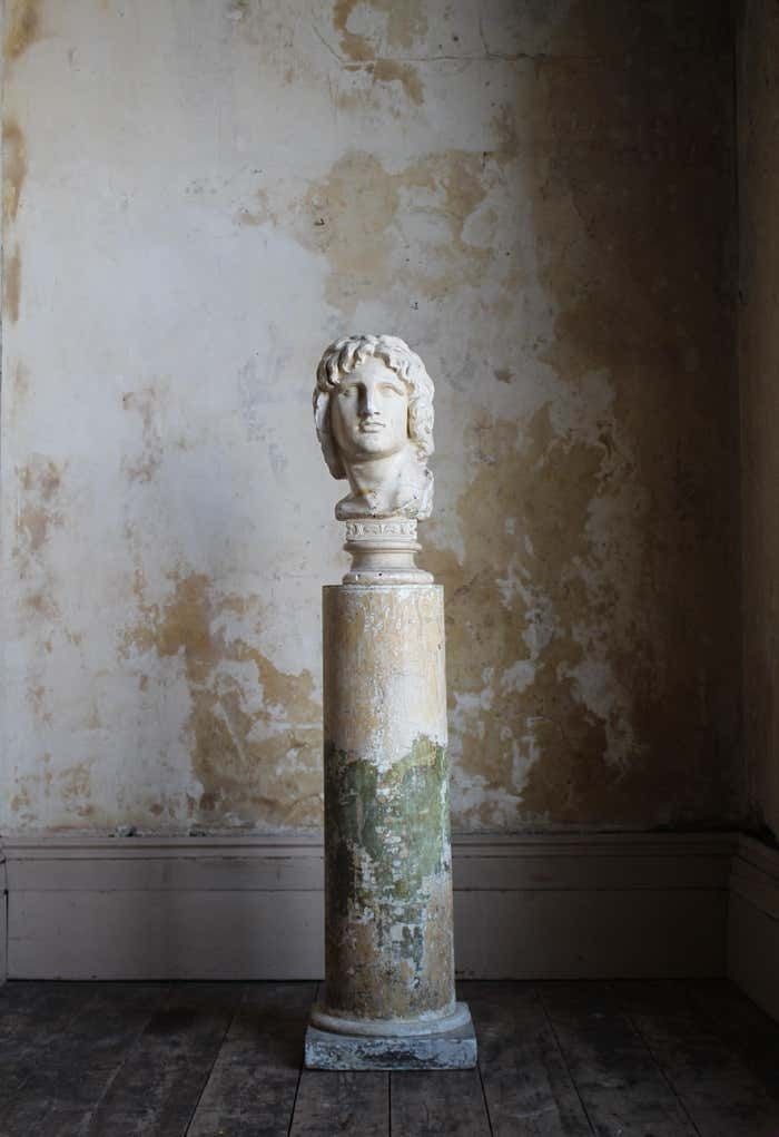 19th C Plaster Bust Of Alexander The Great And Plinth Domenico Brucciani photo furniture