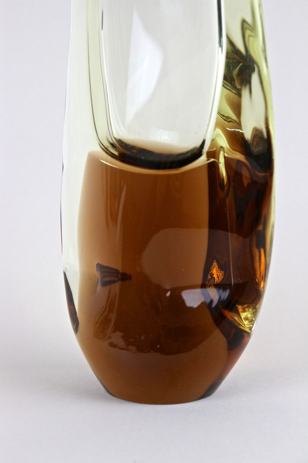 20th Century Murano Glass Vase   Amber/ Brown, Italy Ca. 1960 photo 455.0