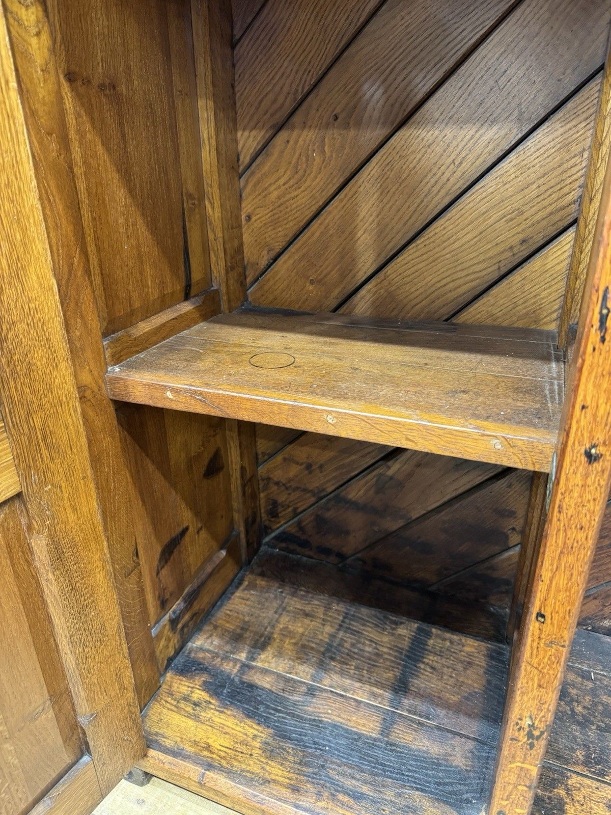 Antique Oak Sideboard Cupboard Arts & Crafts Gothic Church Chapel 180cm photo buy