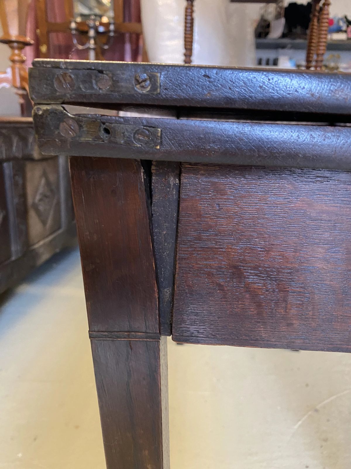 Furniture Antique Georgian Oak Country Side Table With Single Drawer photo