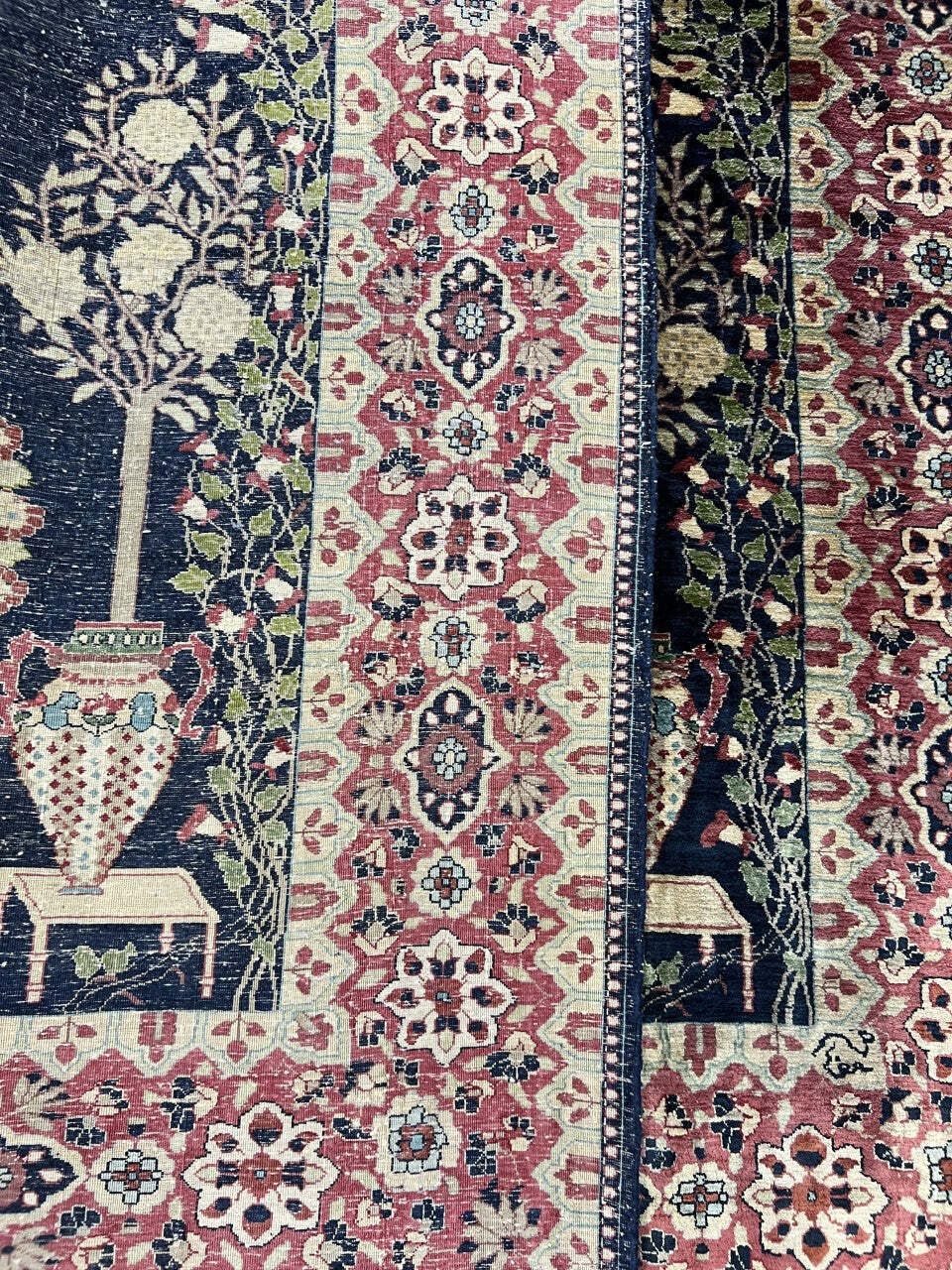 photo for sale Vintage Indian Silk Rug, 178 × 125 Cm, Circa 1940