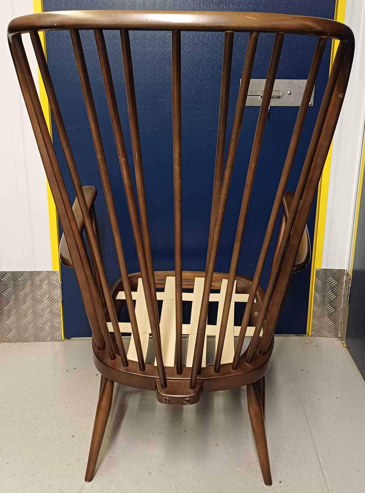 Ercol Evergreen 913 Lounge/Easy High Back Chair   Dark Finish To Frame   Free Delivery Within 50 Miles, Further "At Cost" photo vintage