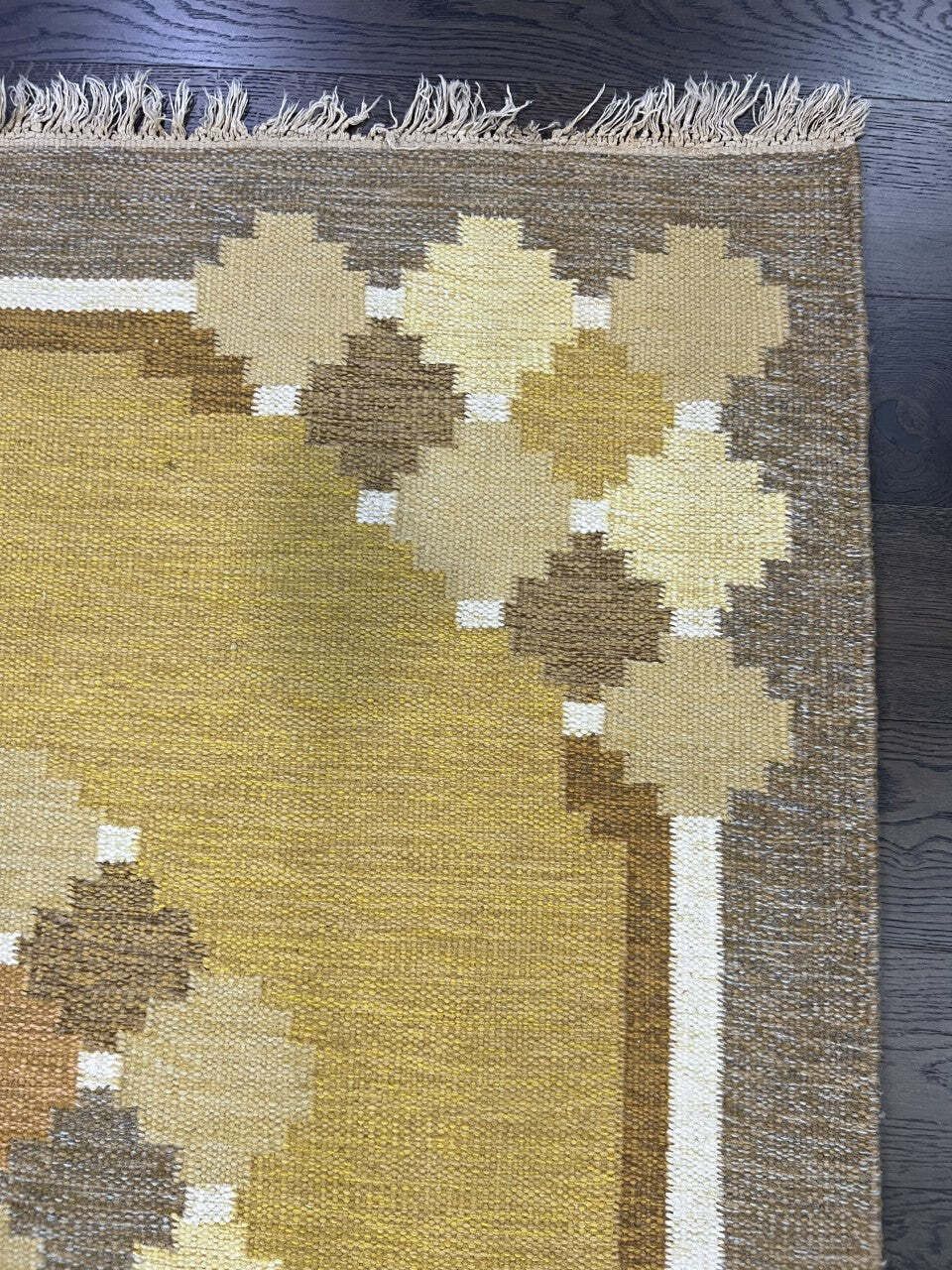 Vintage Swedish Kilim Rug, 195 × 136 Cm (Circa 1950s–1960s) photo Textiles