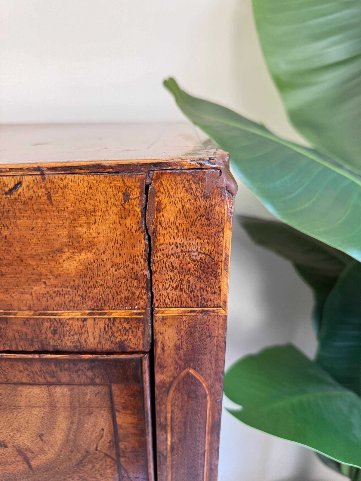 photo for sale Antique Georgian Mahogany Solid Wood Chest Of Drawers   5 Drawer Dresser