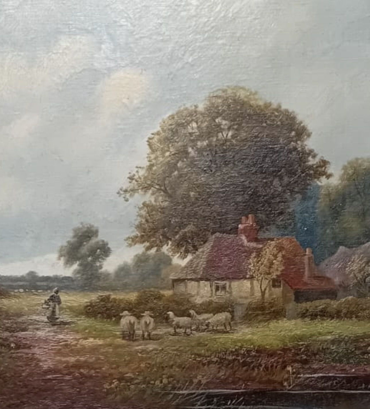 Art Pair Early 20th Century British Pastoral Oil Paintings In Gilt Frames photo