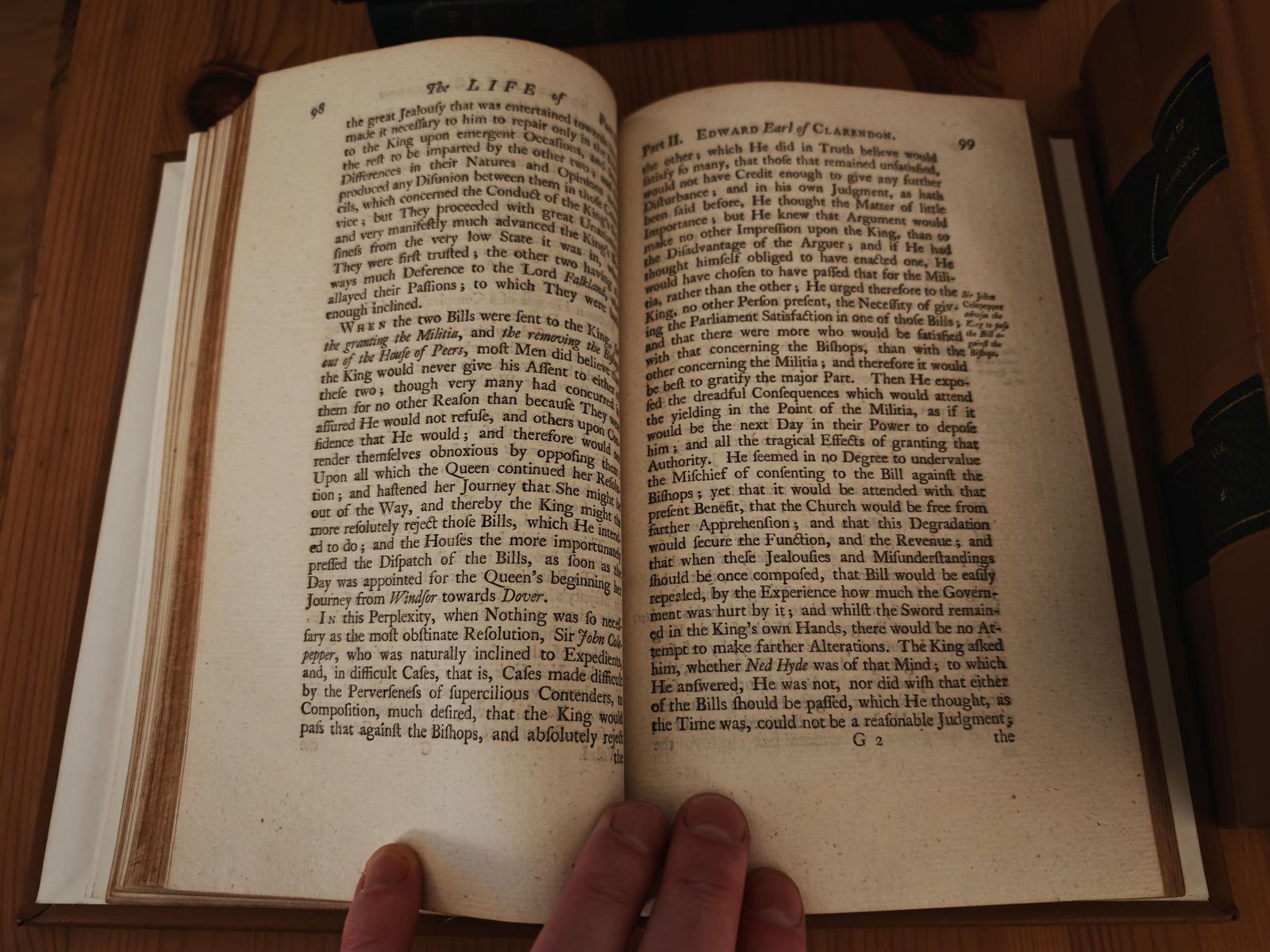The Life Of Edward Earl Of Clarendon, Written By Himself, 1761. Clarendon Printing House. Rebound, Original Paper   Vg To Exc. Antique Copy. photo vintage