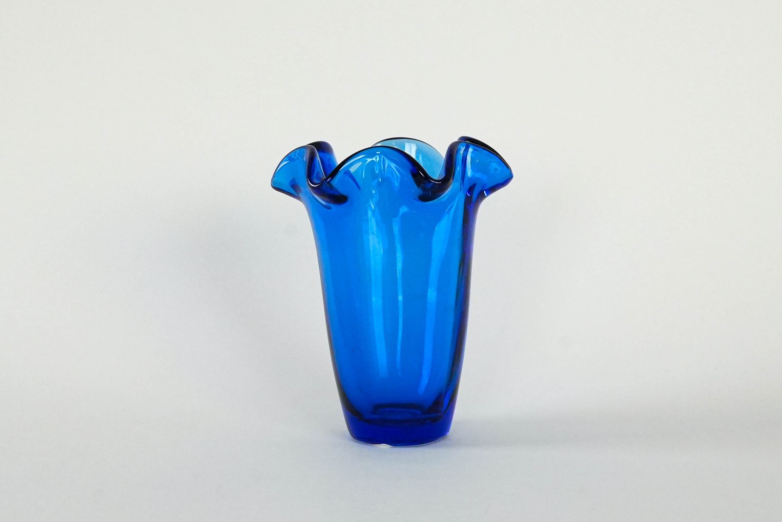 Cobalt Glass Vase, Danish Design, 1970s, Made In Denmark photo for sale