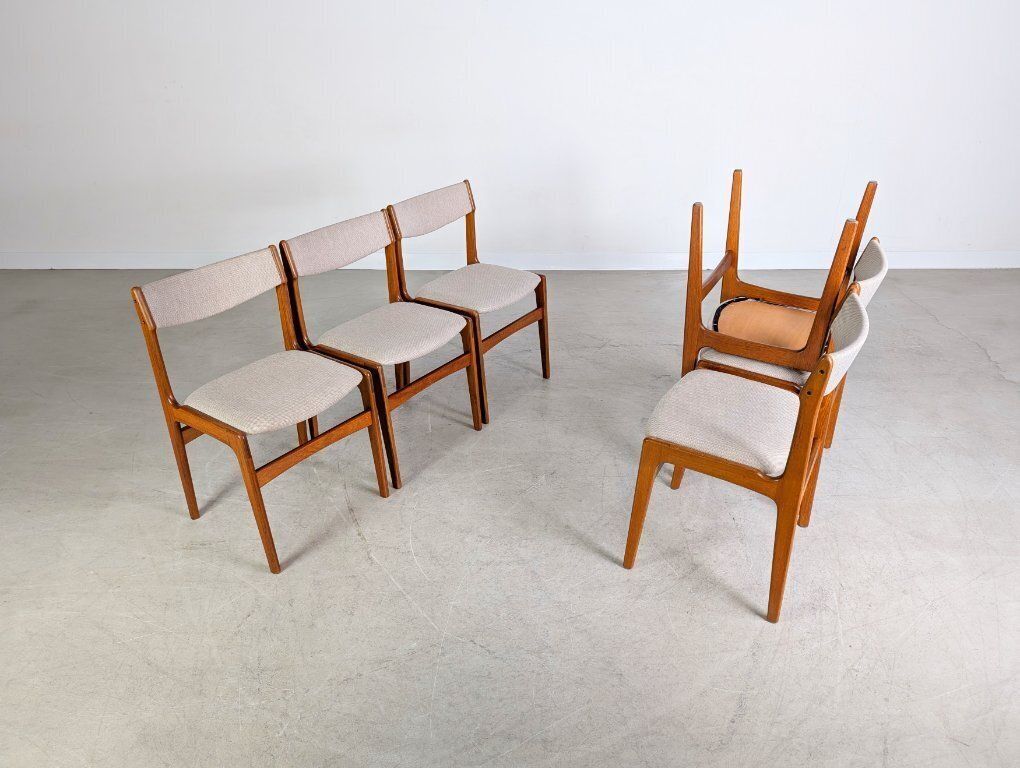 Original 6 Piece Set Of Erik Buch Chairs, Mid Century Style, Teak Vintage photo buy