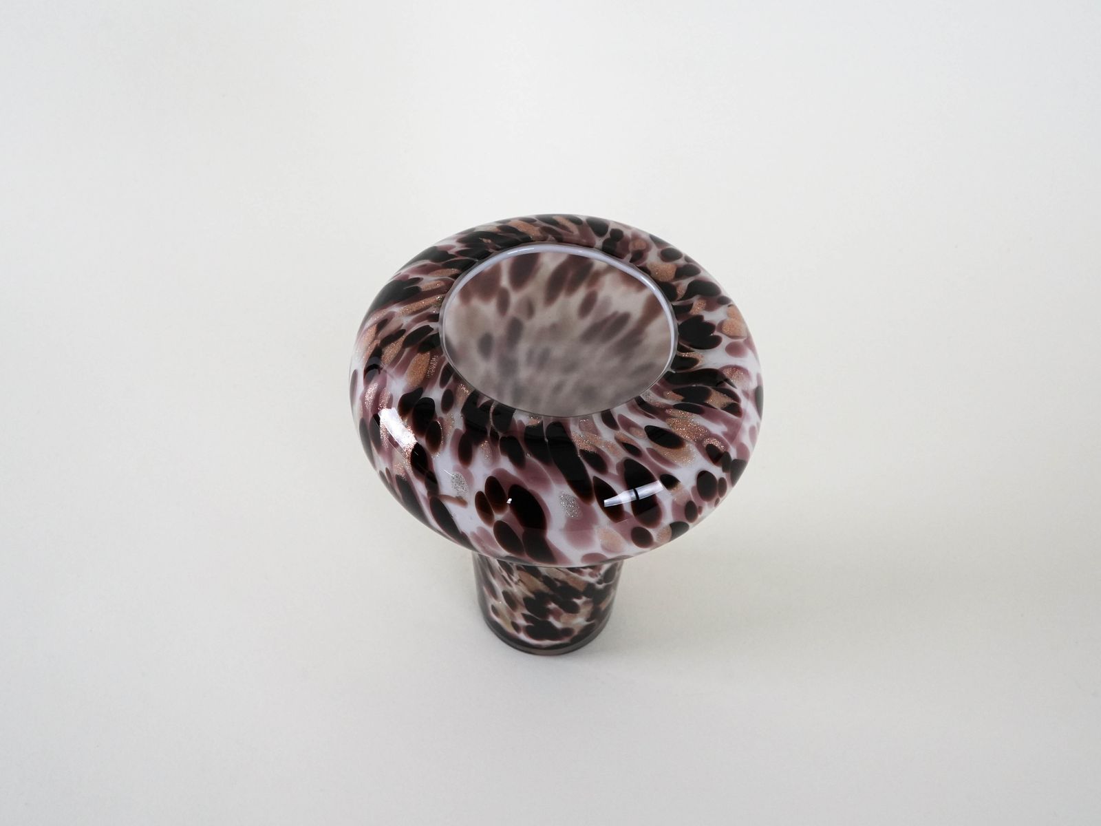 Glass Leopard Print Vase, Italian Design, 1970s, Made In Italy photo vinterior