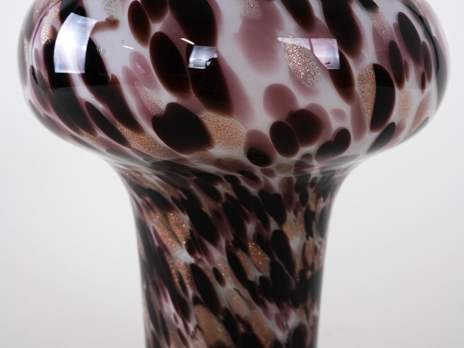 Glass Leopard Print Vase, Italian Design, 1970s, Made In Italy photo vintage