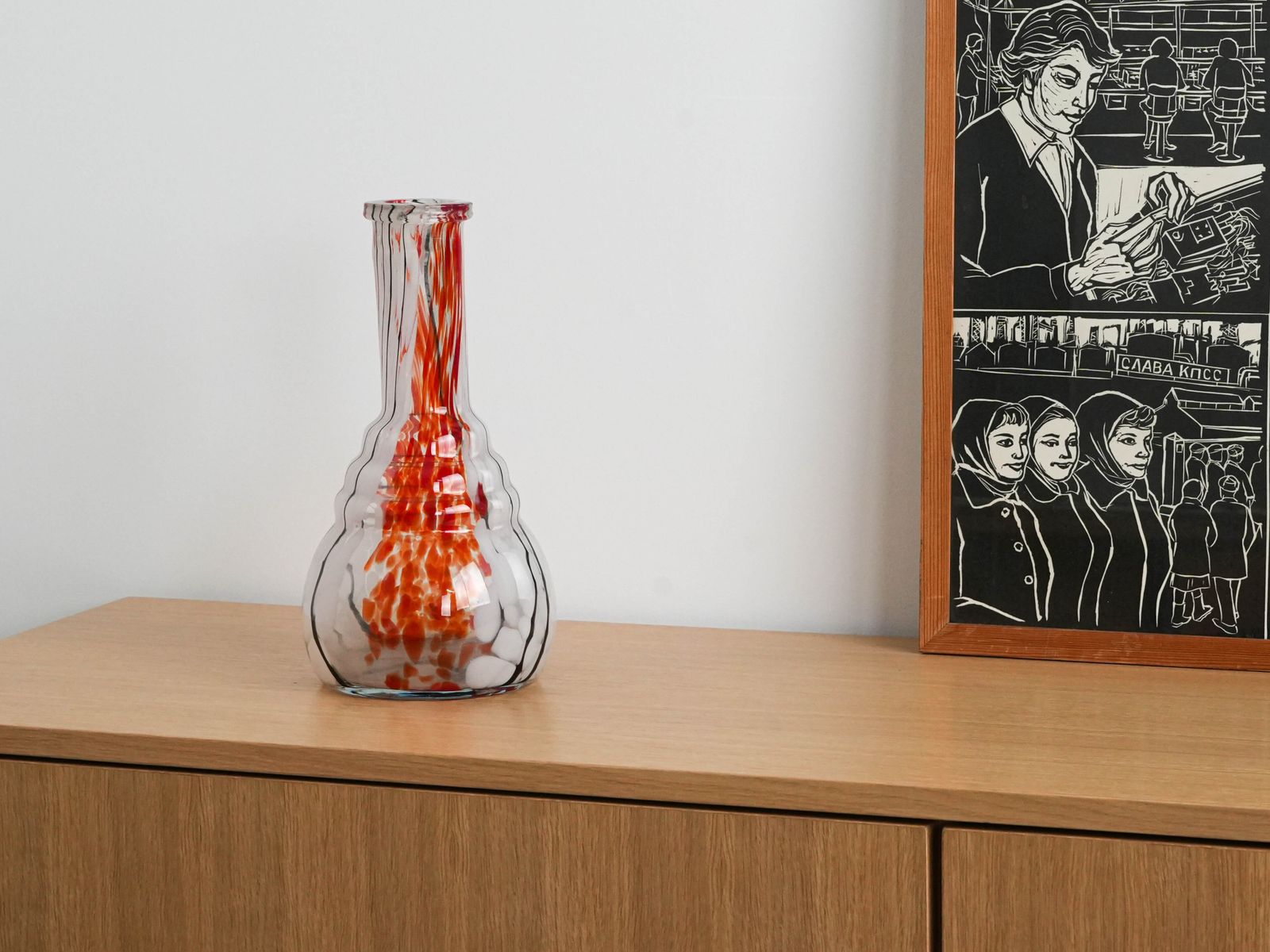 Glass Vase, Italian Design, 1970s, Made In Italy photo furniture