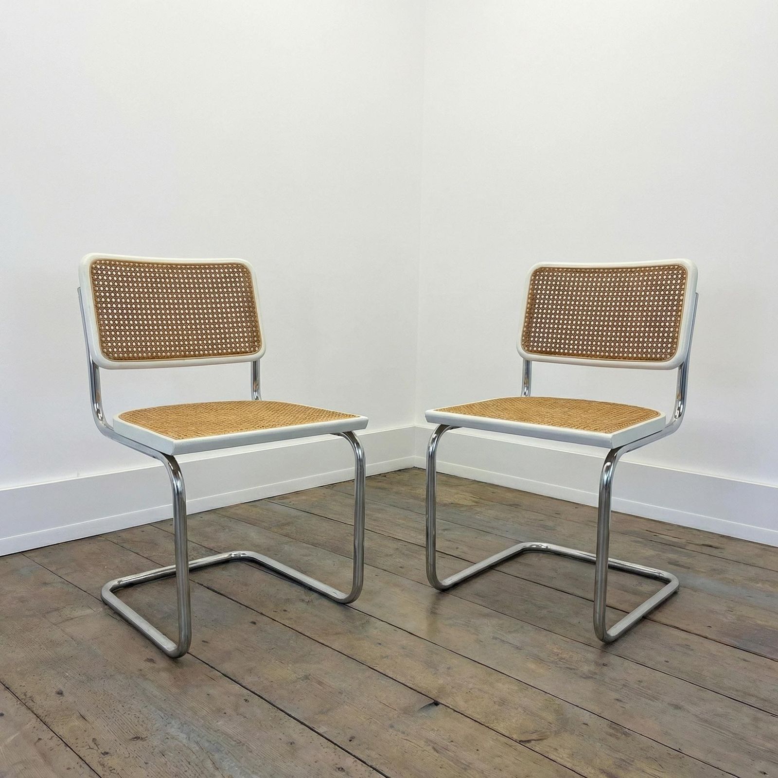 1 Of 2 Cesca Chairs / Chair By Marcel Breuer / Mid Century Modern Chair / Yugoslavia 70s / Tubular Frame With Cane And Wood / Bauhaus Chair