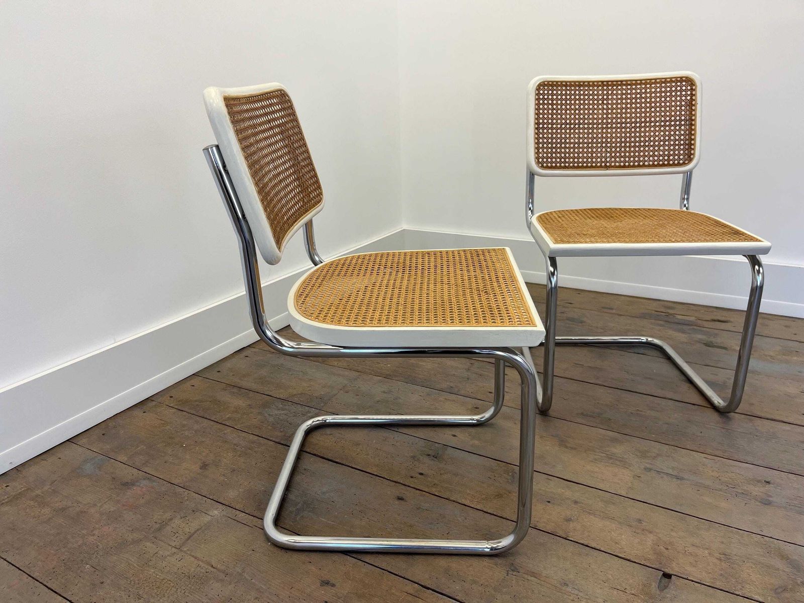 1 Of 2 Cesca Chairs / Chair By Marcel Breuer / Mid Century Modern Chair / Yugoslavia 70s / Tubular Frame With Cane And Wood / Bauhaus Chair photo 303.0