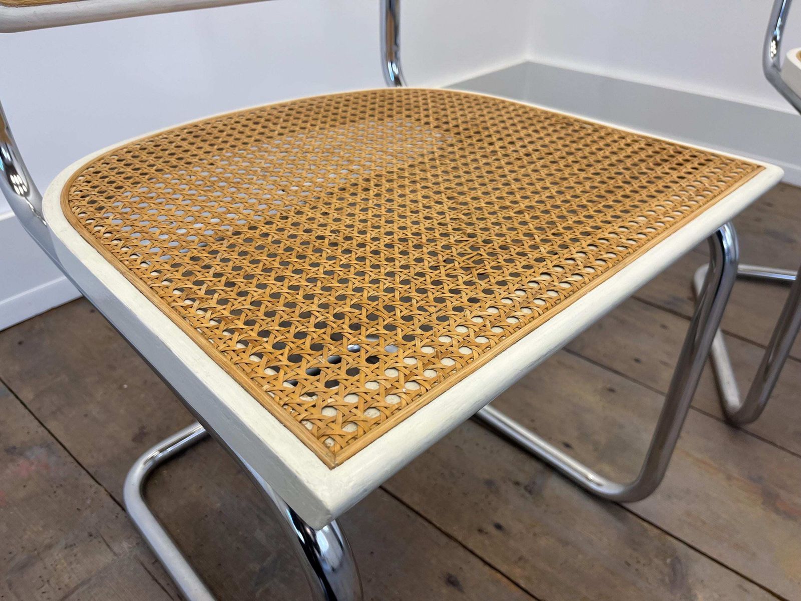 1 Of 2 Cesca Chairs / Chair By Marcel Breuer / Mid Century Modern Chair / Yugoslavia 70s / Tubular Frame With Cane And Wood / Bauhaus Chair photo vintage