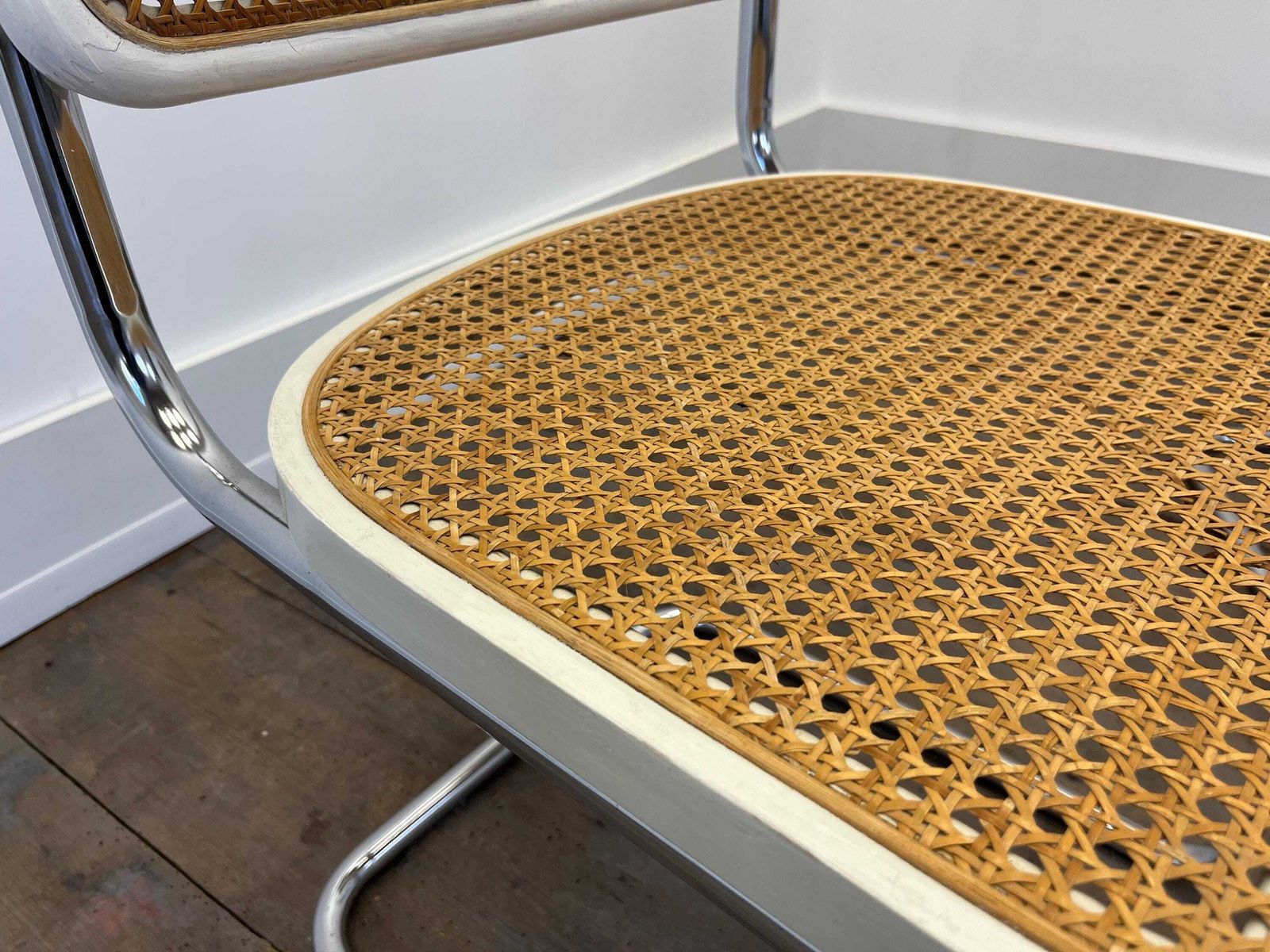 photo furniture 1 Of 2 Cesca Chairs / Chair By Marcel Breuer / Mid Century Modern Chair / Yugoslavia 70s / Tubular Frame With Cane And Wood / Bauhaus Chair