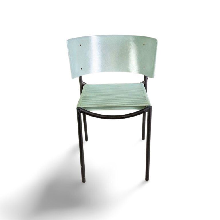 Vintage Lila Hunter Chair Xo Philippe Starck Fiberglass Metal Turquoise
