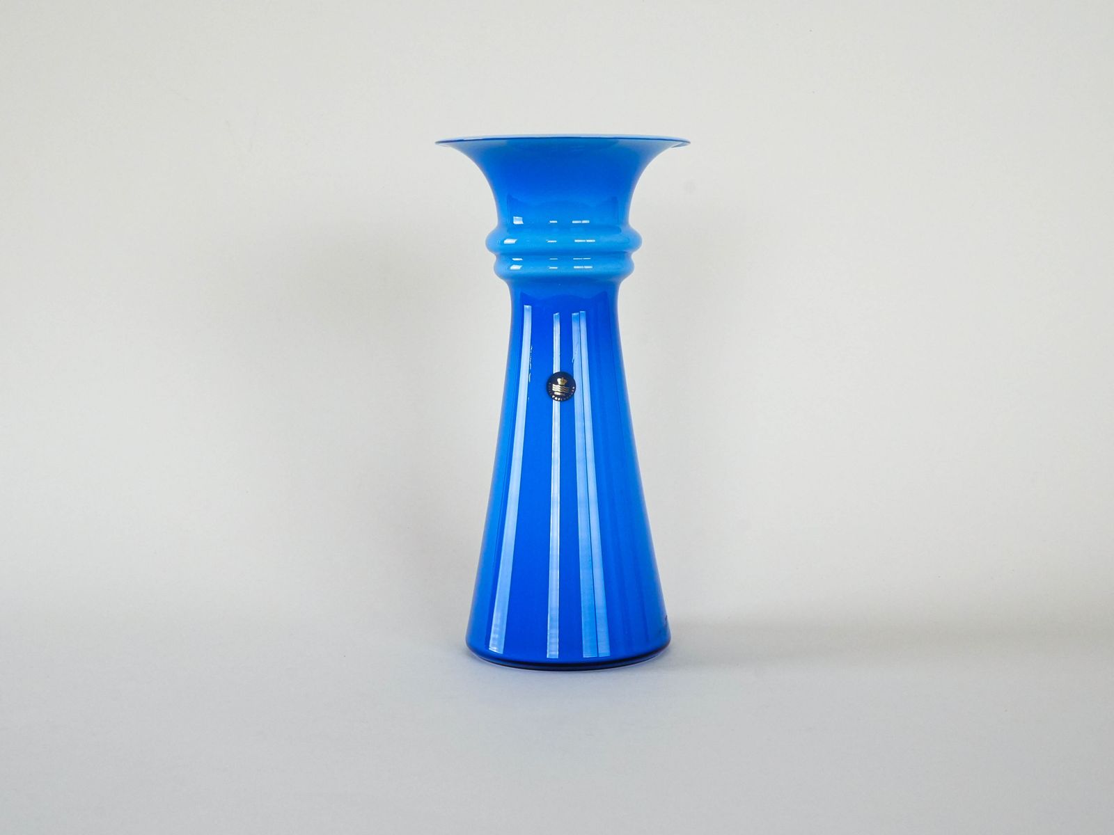 Glazen Vaas, Deens Design, Jaren 1980, Ontwerper: Michael Bang, Fabrikant: Royal Copenhagen photo Woonaccessoires