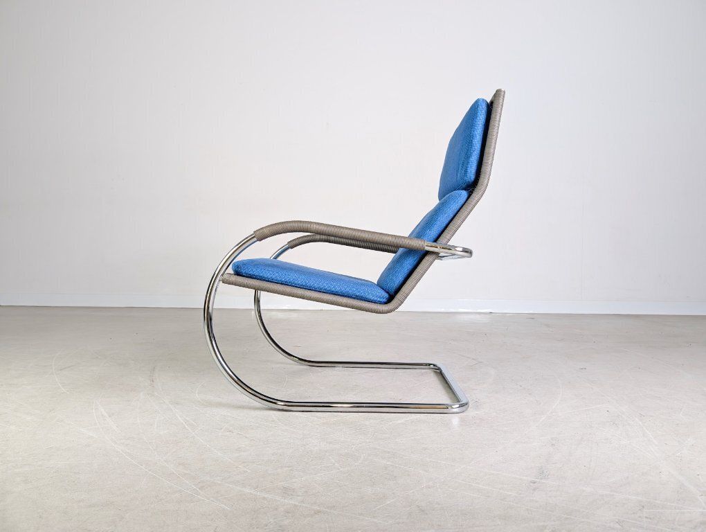 Original Tecta D35 1 Armchair, Cantilever Design, Grey Wicker, Armrests photo vinterior